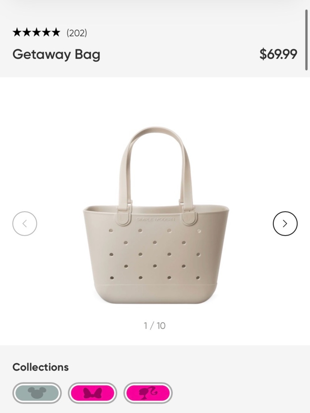 Simple Modern Getaway Bag – Cream Tote